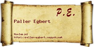 Paller Egbert névjegykártya